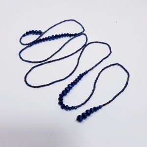 Electro Blue String Bling Crystal Beaded Strands